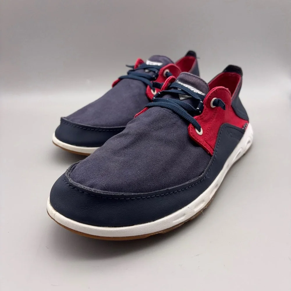 Columbia Boat Shoes Mens 12 Navy Blue Red Colorblock PFG Bahama Vent Fishing